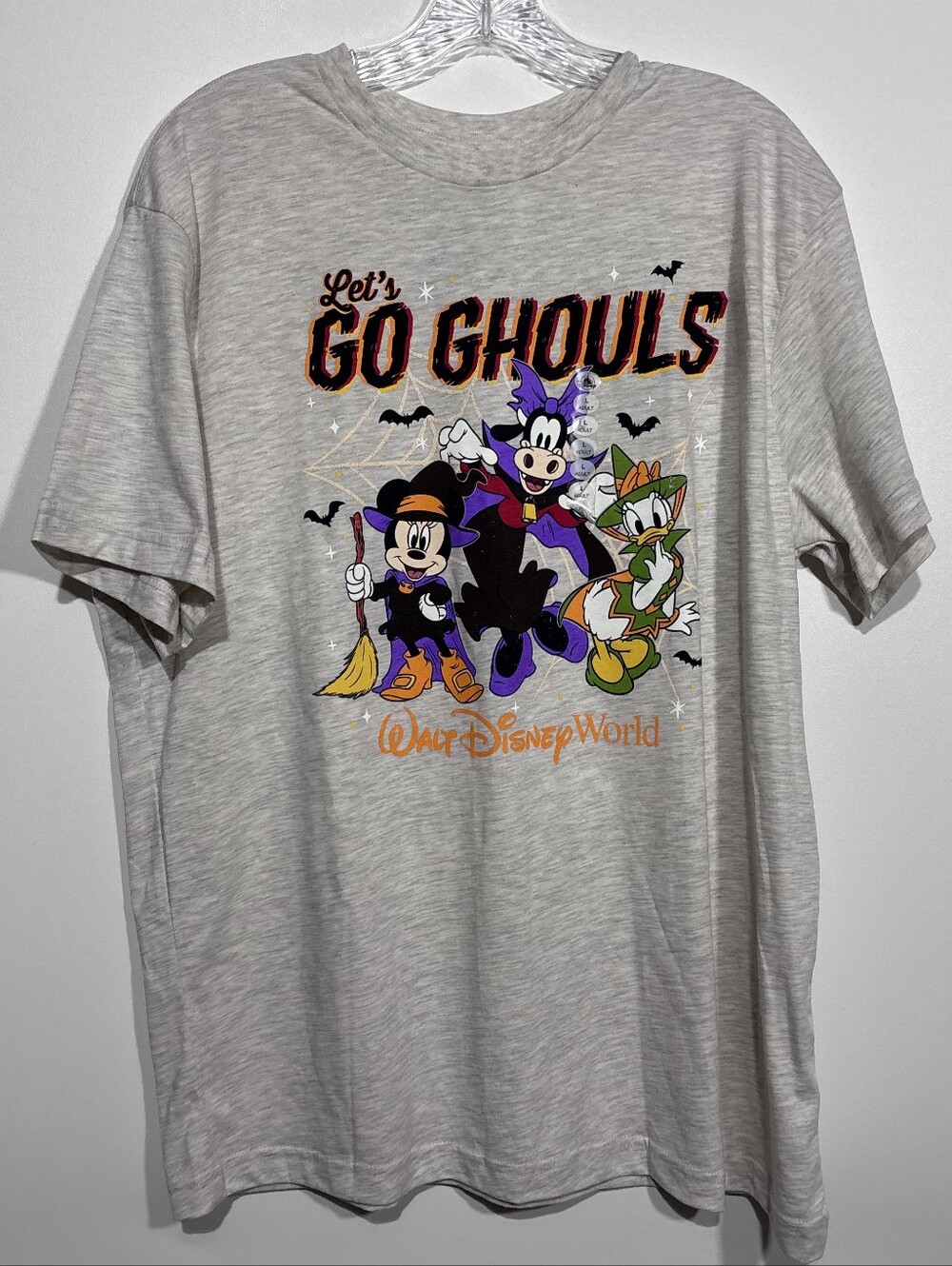 Walt Disney World Halloween Let’s Go Ghouls Daisy Minnie Adult Shirt L New